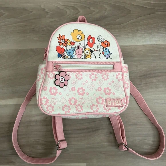 BT21 Pink and Cream Mini Backpack
